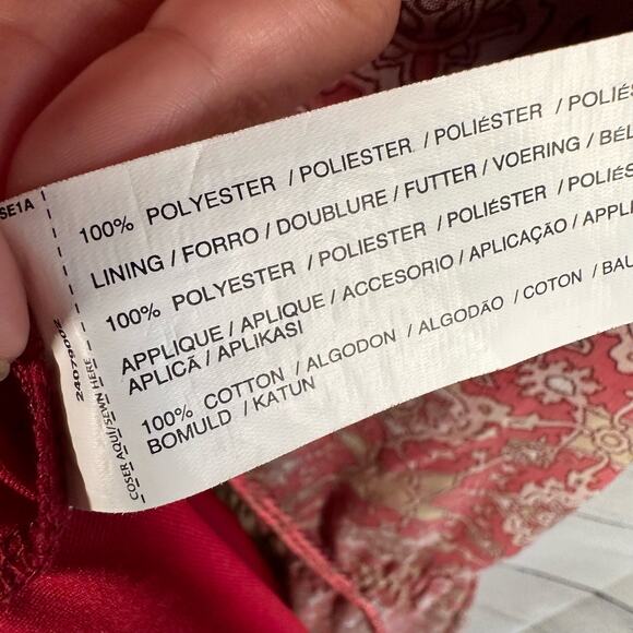 Mng Mango Suit Womens size 6 Drop Waist Sleeveless Beaded Day Mini Dress Red - Picture 11 of 11